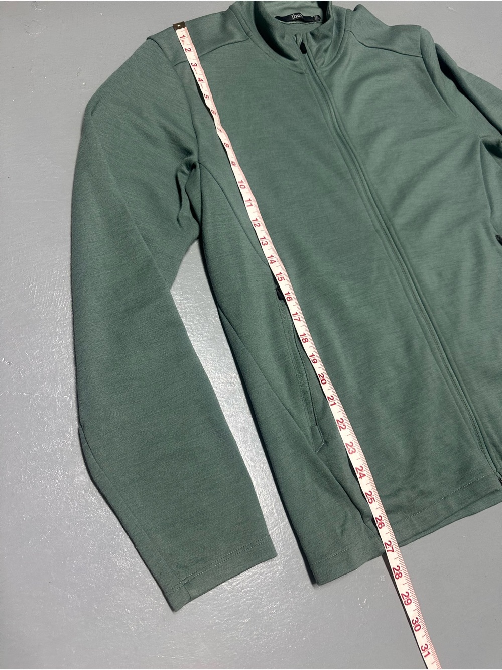 Ibex Merino Wool Shak Lite Full Zip Knit Layer Sweater Jacket Pockets Teal Green - Picture 8 of 13